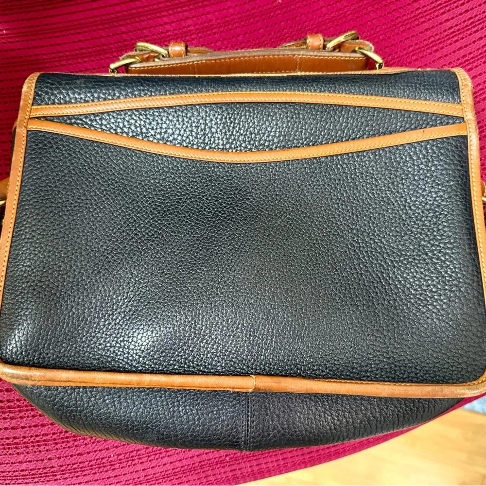 Black and Tan Leather Crossbody Messenger by Dooney and Bourke - Picture 2 of 5